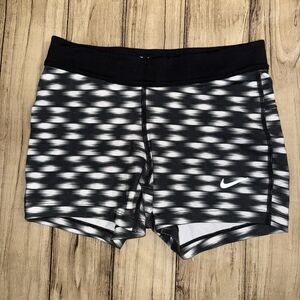 Women’s Nike Dri-Fit Tight Fit Running Shorts Black & White Size Small
